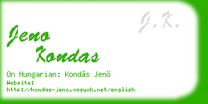 jeno kondas business card