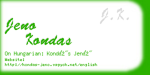 jeno kondas business card